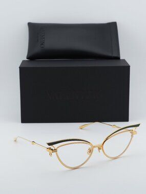 Valentino V-GLASSLINE VLX-118E-CH Cat Eye Eyeglasses - Gold/Green 55mm
